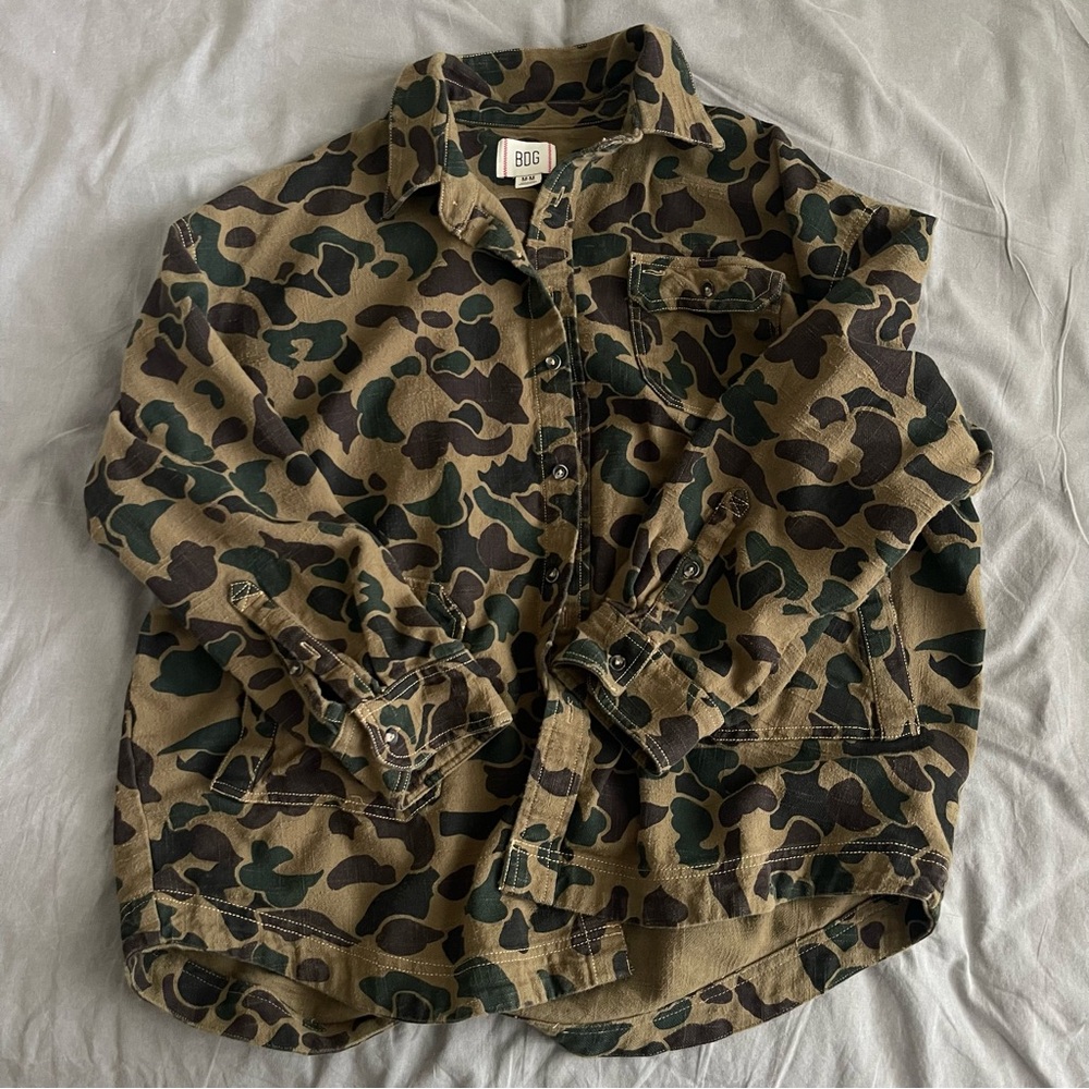 BDG Camouflage Casual Button Down Shirt